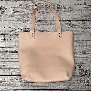 Pink‎ Faux Leather Tote Bag